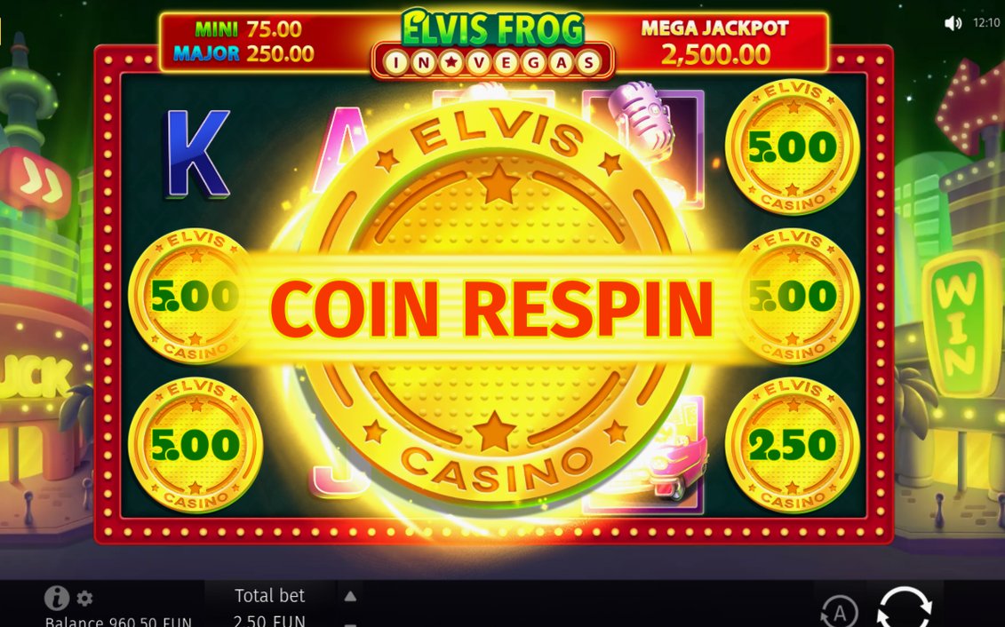 Coin Respin with coin values showing on the grid
